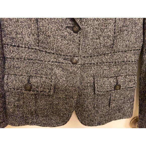 Cabi Wool Blazer/ Tweed Herringbone/ Gray blend - Picture 8 of 16